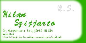 milan szijjarto business card